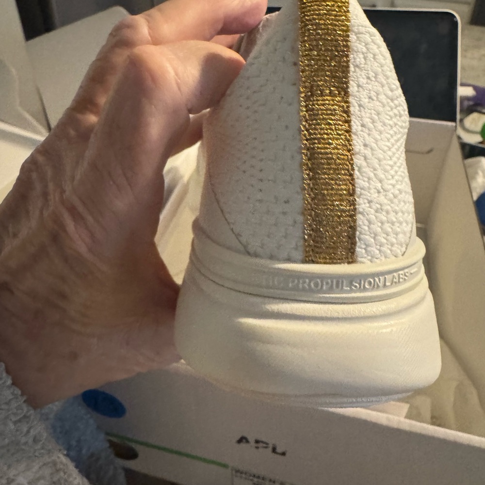 APL Ivory and Gold TechLoom Bliss Sneakers - Picture 5 of 10